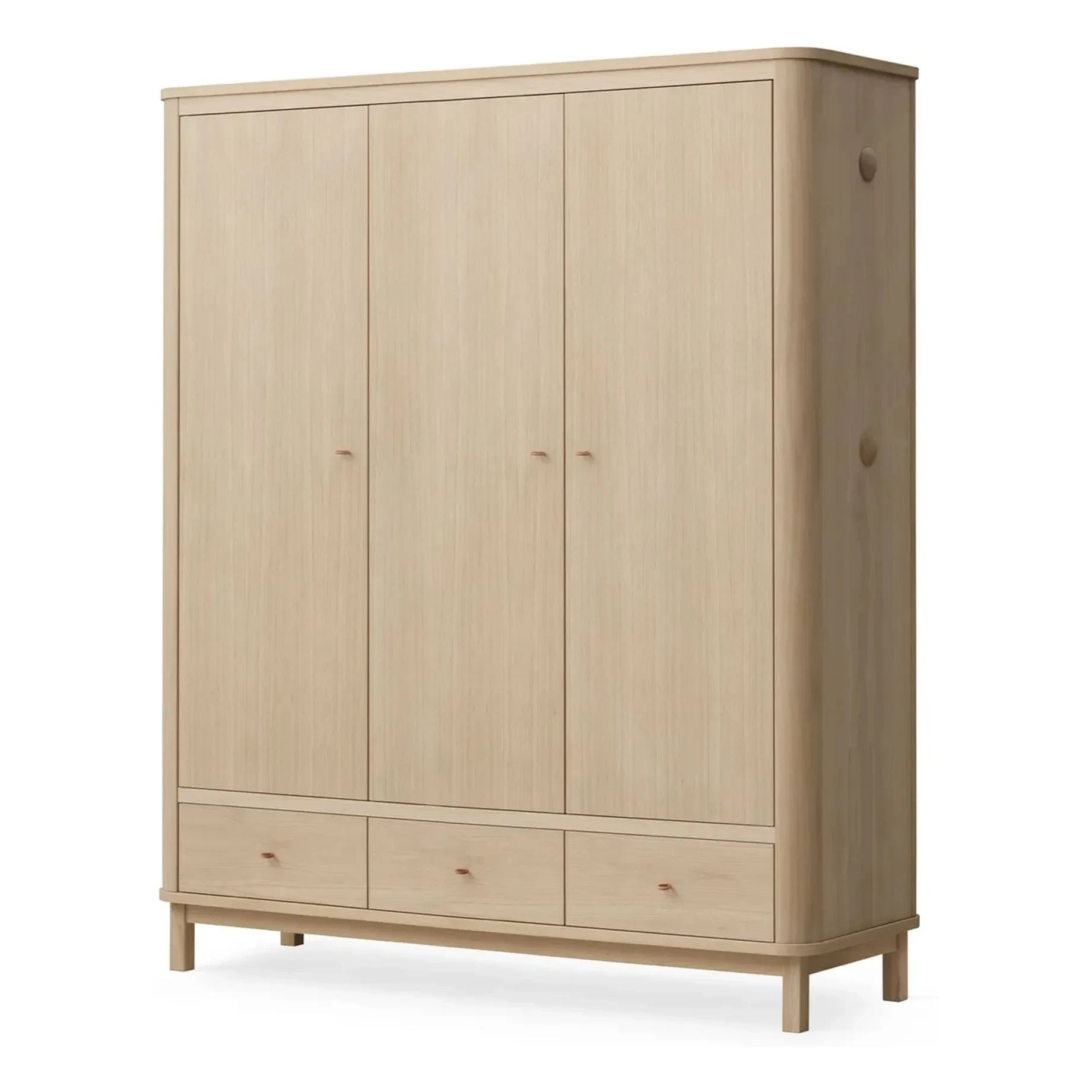Oliver Furniture - Ahşap 3 kapılı gardırop | Meşe