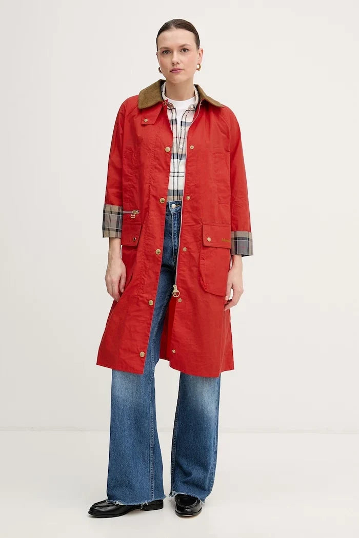 Barbour Hollington Uzun Kadın Pamuklu Ceket