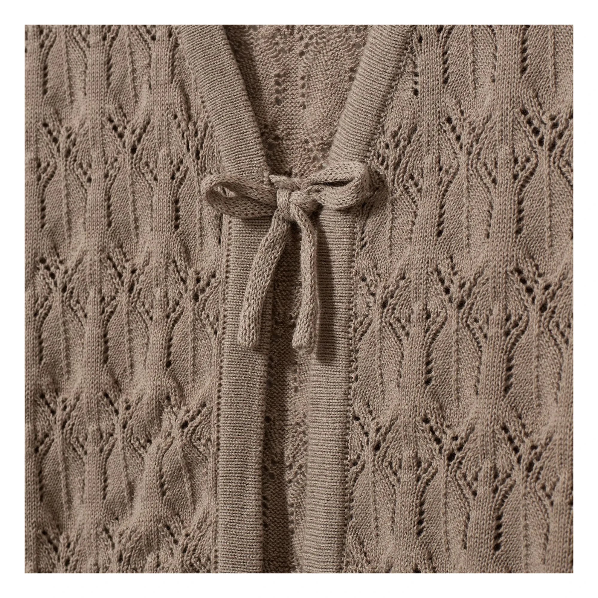 Sofie Schnoor - Floriana Short Sleeve Knotted Cardigan | Beige