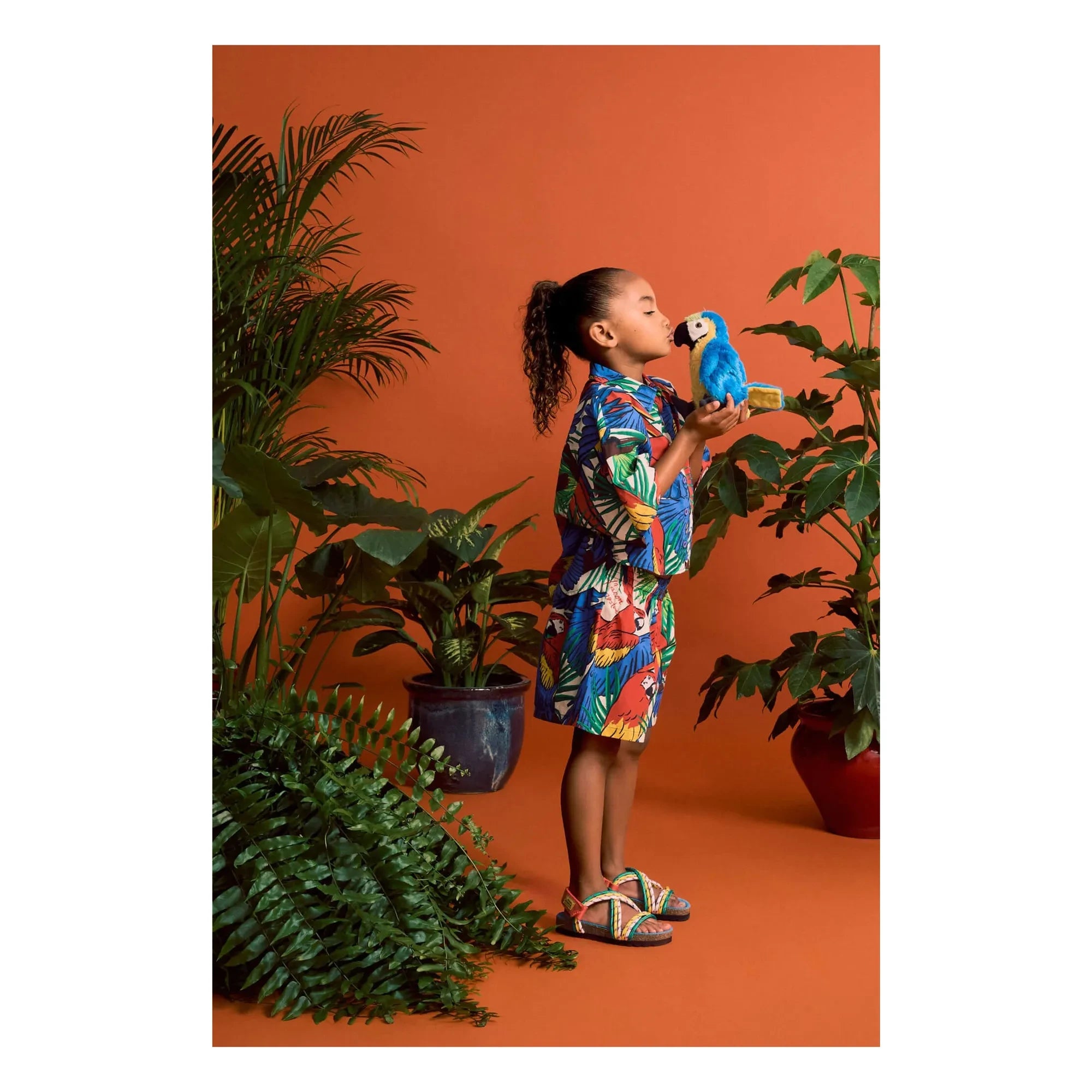 Maison Mangostan - Parrot Crop Hemd | Blau