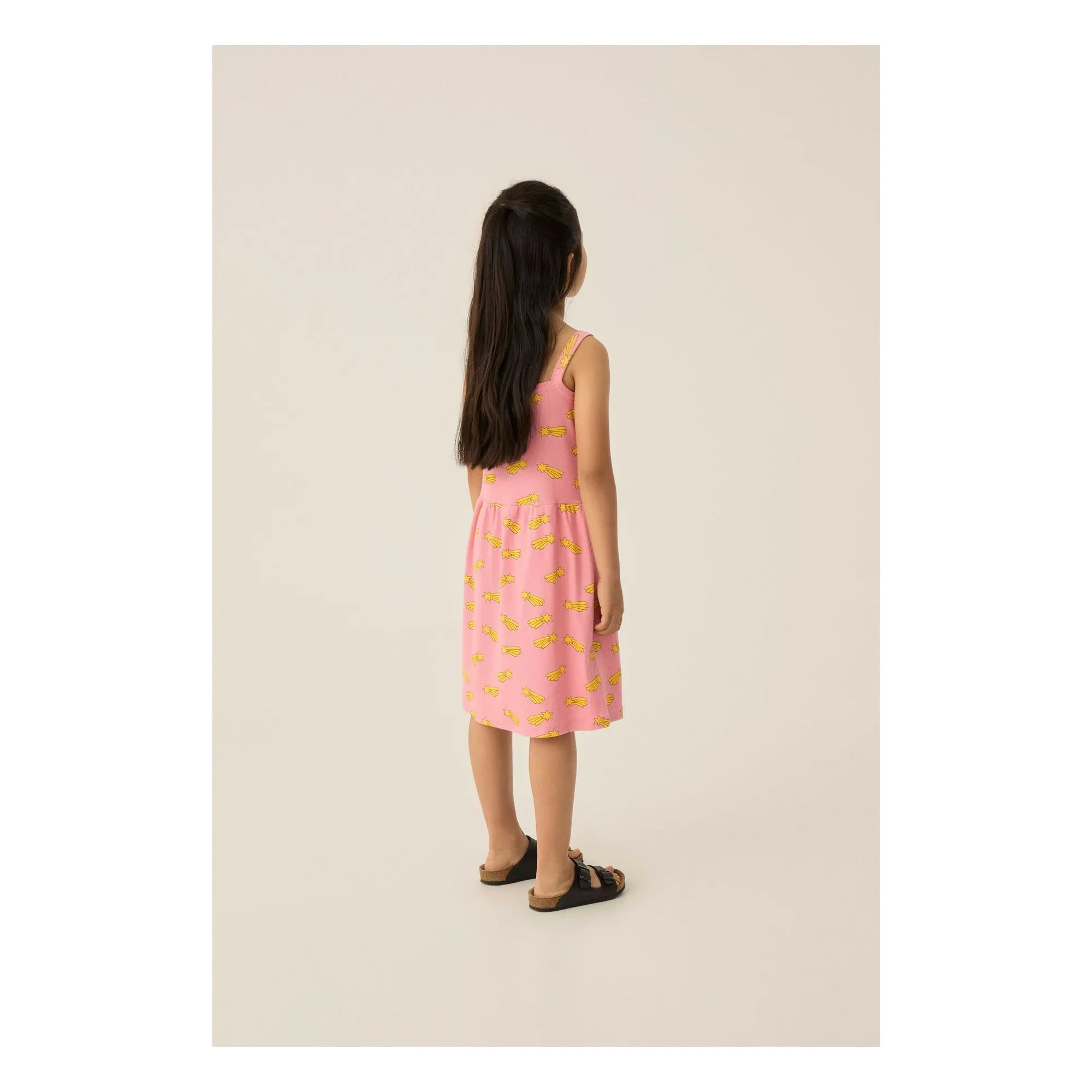 The Campamento - Falling Stars Bio-Baumwollkleid | Zuckerrosa