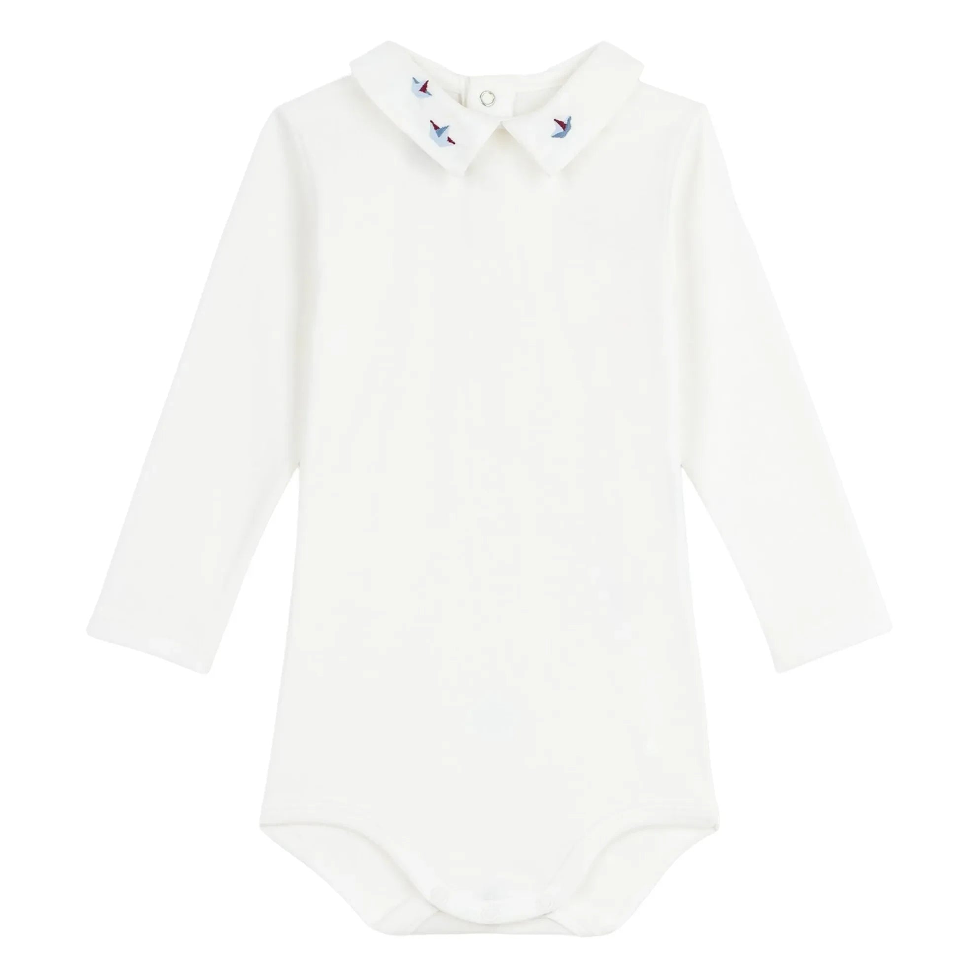 Petit Bateau - Organic Cotton Polo Neck Body | White