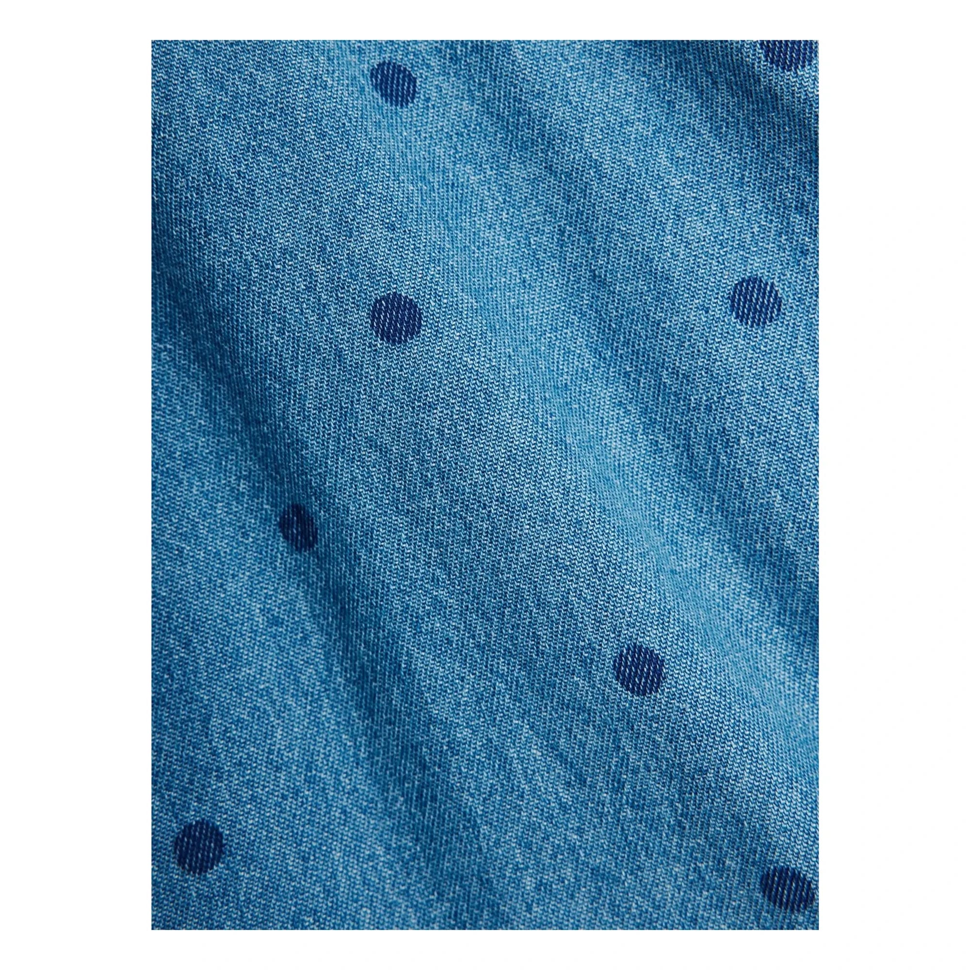 Mini Rodini - Organik pamuklu noktalı denim gömlek | Mavi