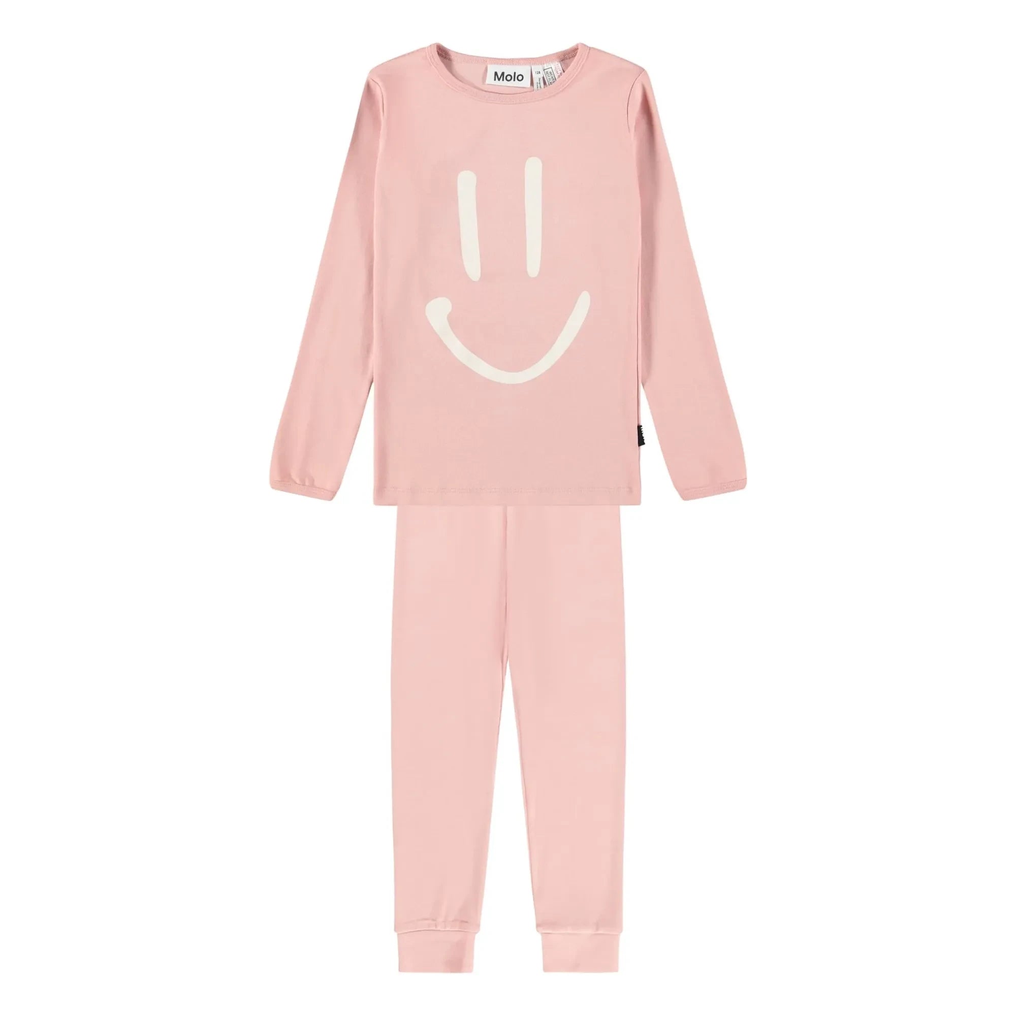 Molo - Lue Smiley органik pamuklu pijama | Pudra pembe