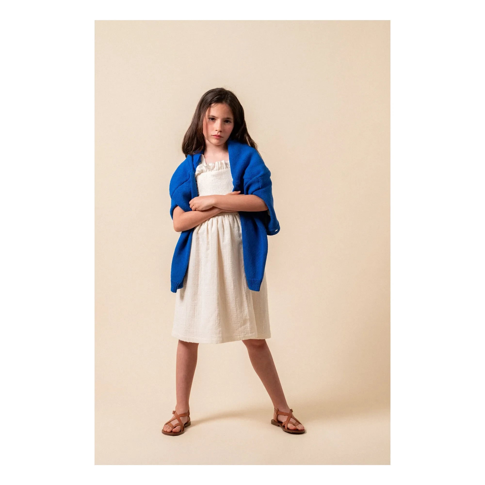 birinit - Cobalt Embroidered Flower Cardigan | Royal Blue