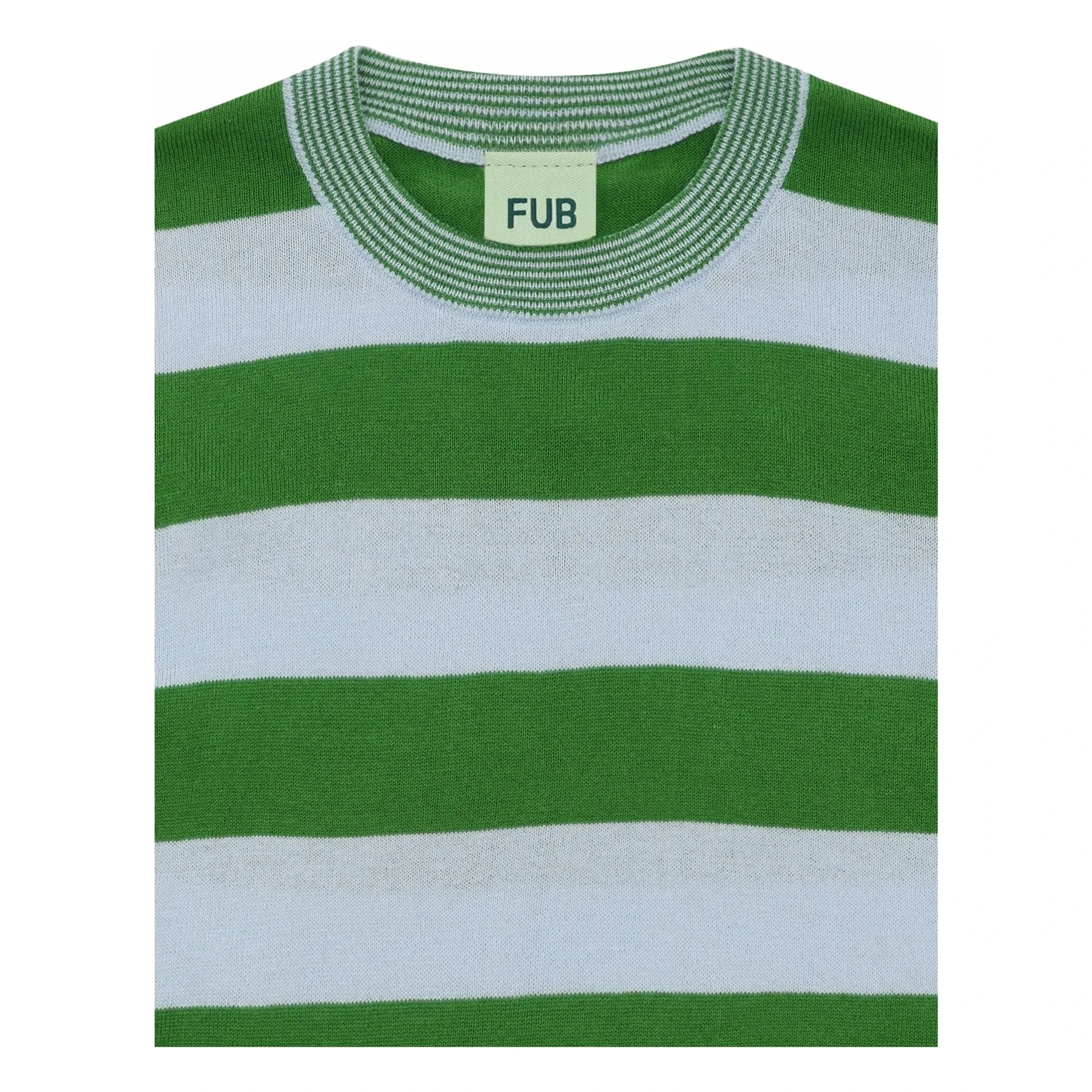 FUB - Oversized Striped T-Shirt Extra Thin Knit Organic Cotton | Green