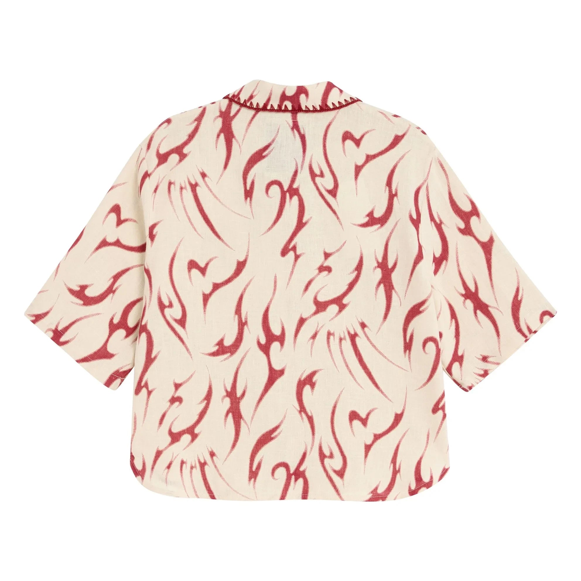 OAS - Tribalo Vera Linen Shirt | Red