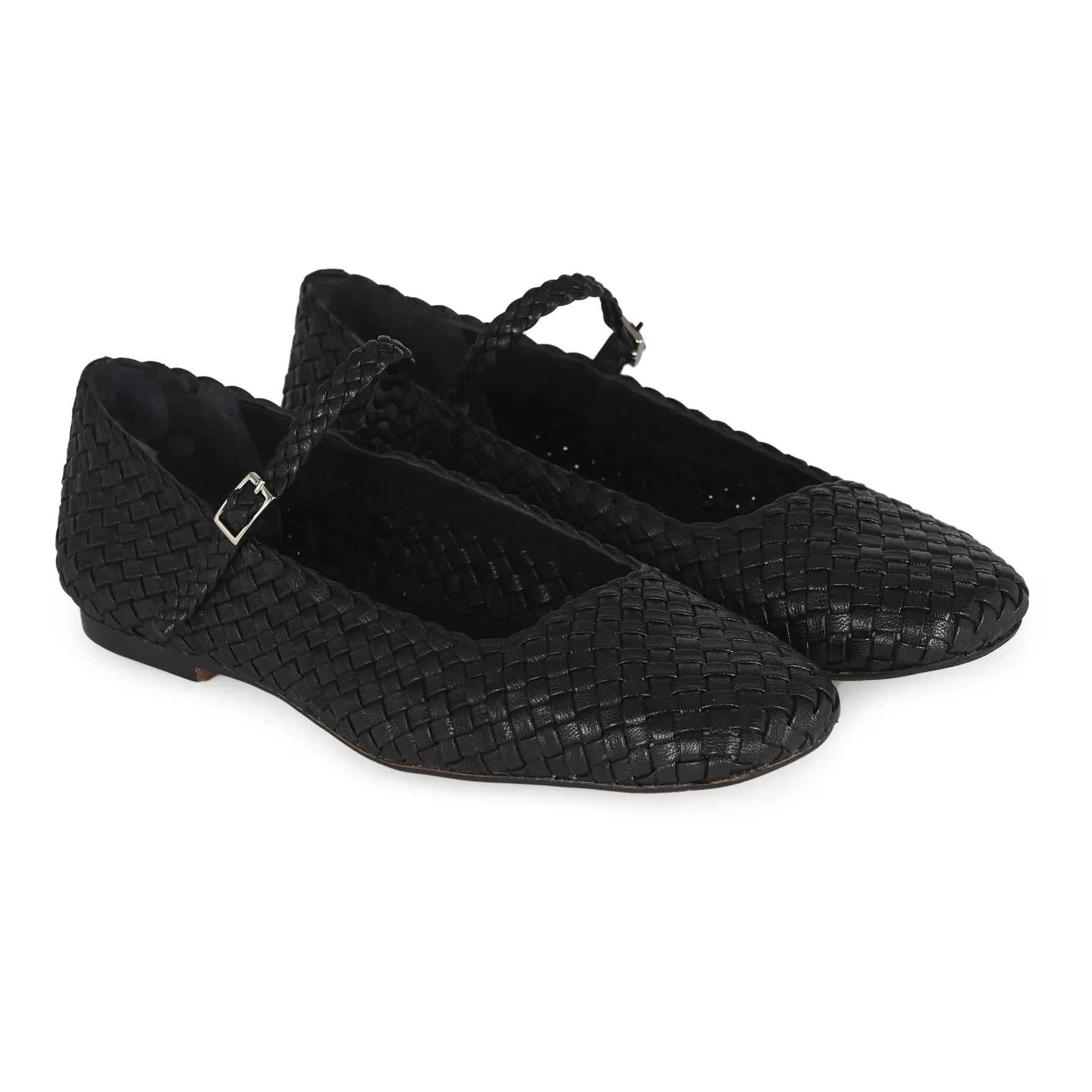 Augusta - Julieta Geflochtene Babyschuhe | Schwarz
