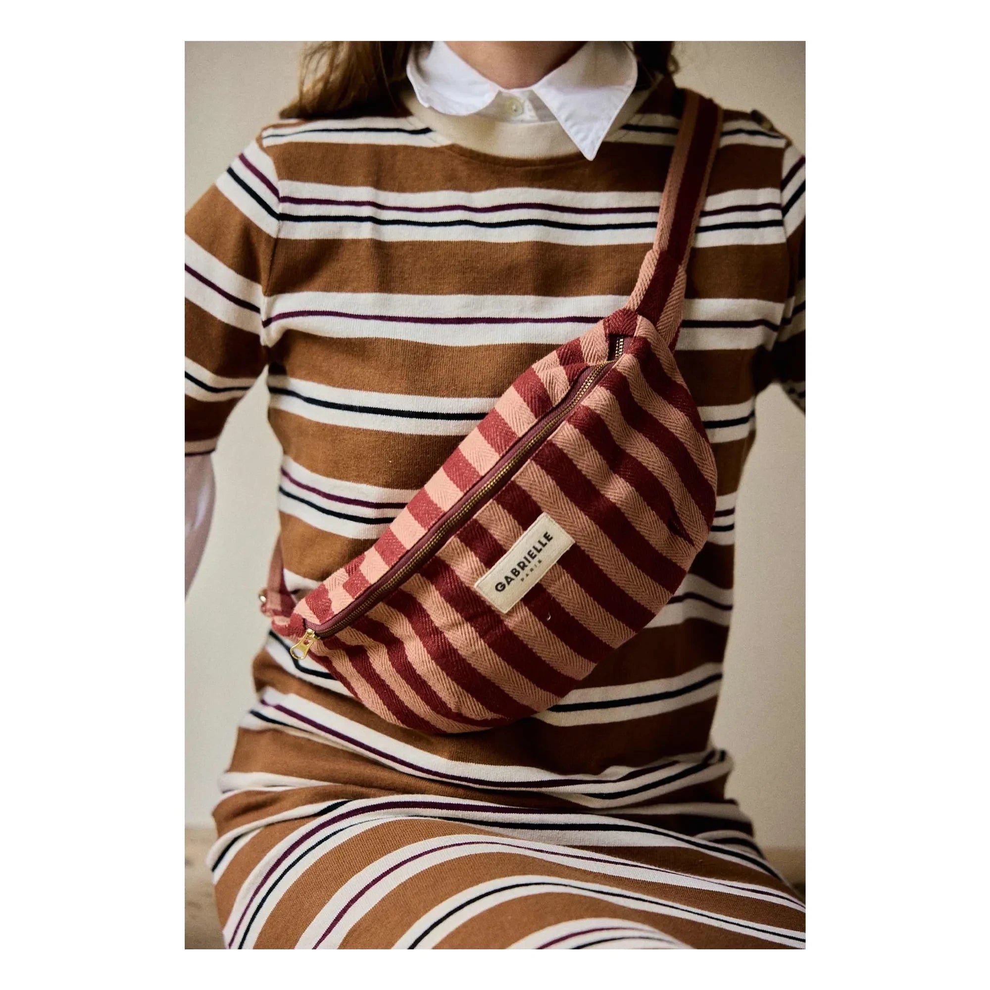 Gabrielle Paris - Garance striped banana bag | Red