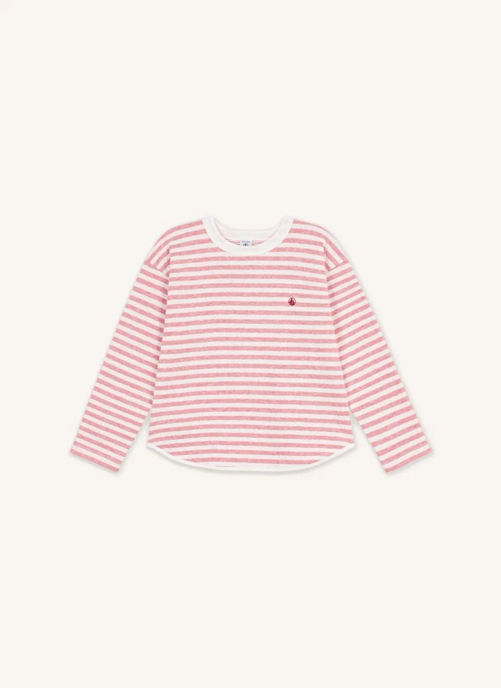 Petit Bateau - Çizgili yuvarlak yaka tişört | Pembe
