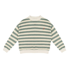 Jenest - Kay Çizgili Organik Pamuk Sweatshirt | Haki