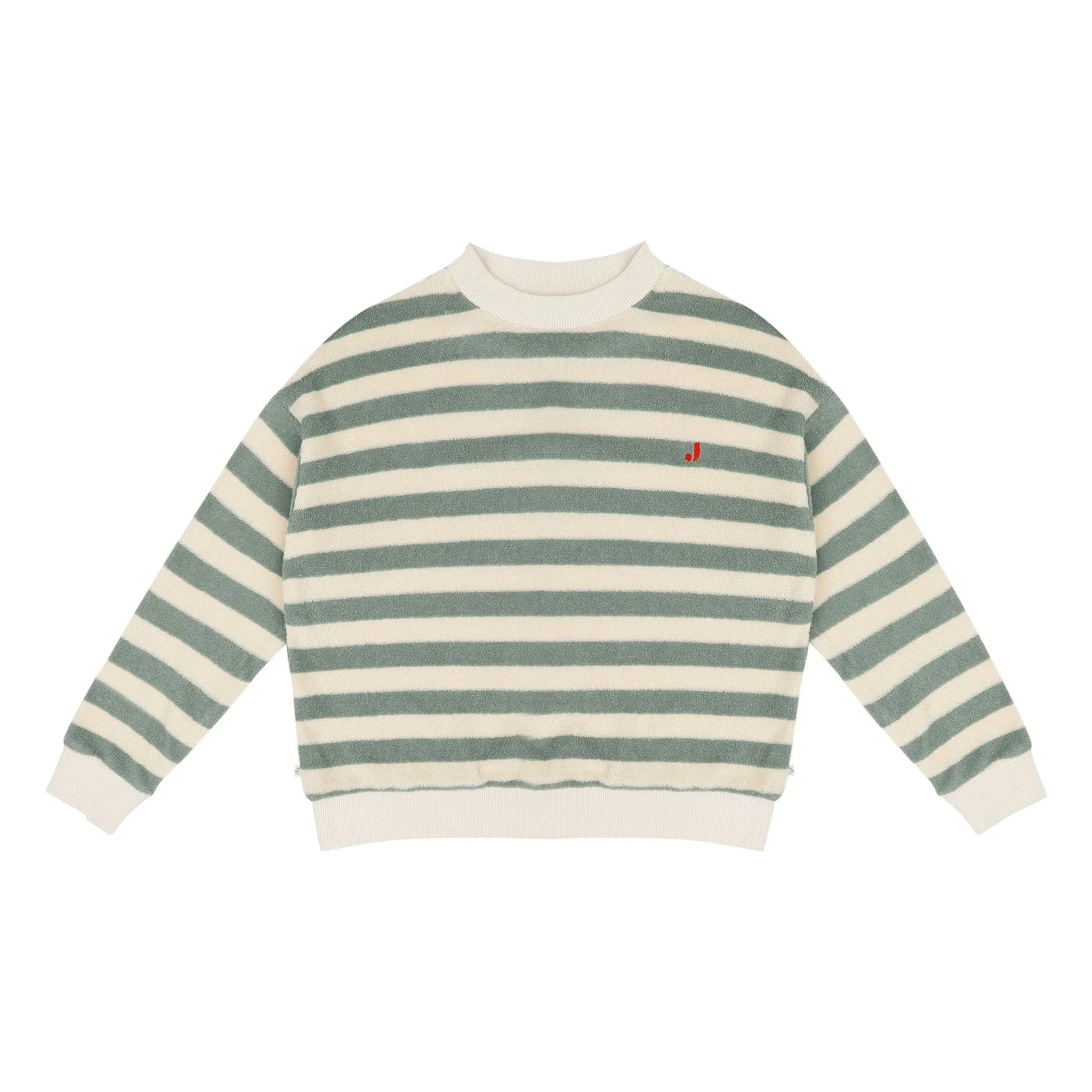 Jenest - Kay Çizgili Organik Pamuk Sweatshirt | Haki