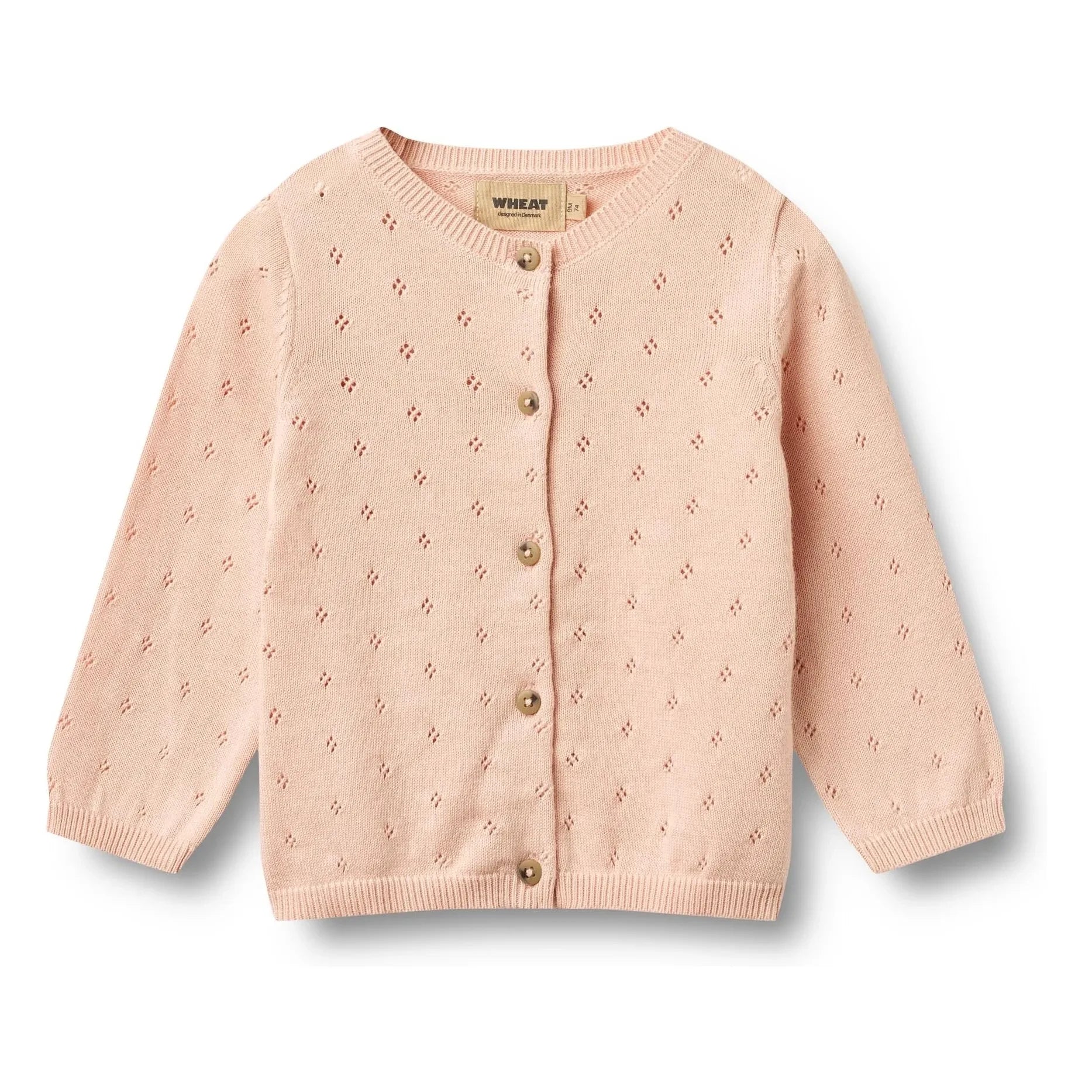 Wheat - Maia Organic Cotton Baby Knitwear Cardigan | Light Powder