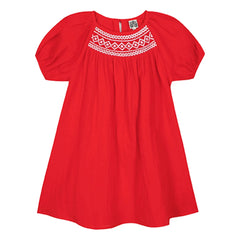 Bonton - Nala gerafftes Kleid | Vermillion