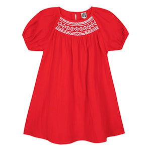 Bonton - Nala gerafftes Kleid | Vermillion
