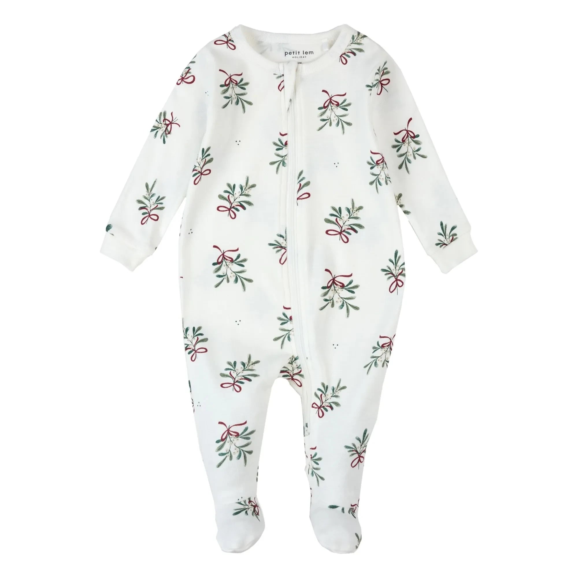 Petit Lem - Ökseotu Ayaklı Pijama Organik Pamuk | Beyaz