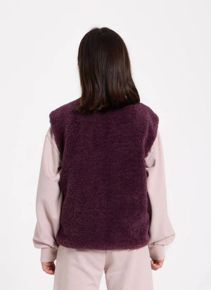 Smallable Kid - Jude Sleeveless Sherpa Jacket | Purple
