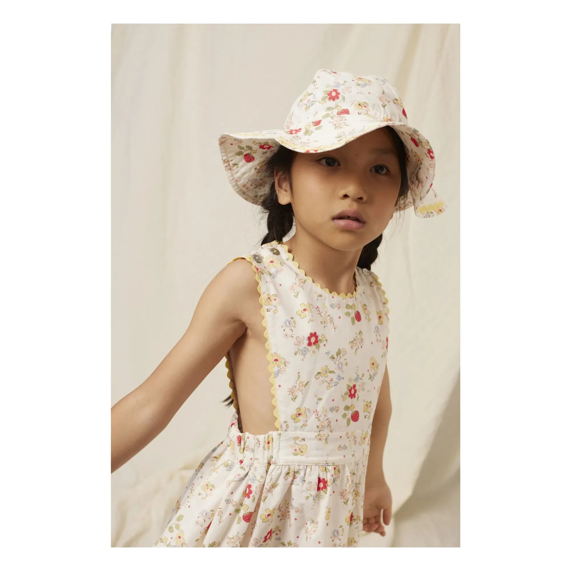 Bebe Organic - Annice Fleurie Ruffle Apron Dress | White