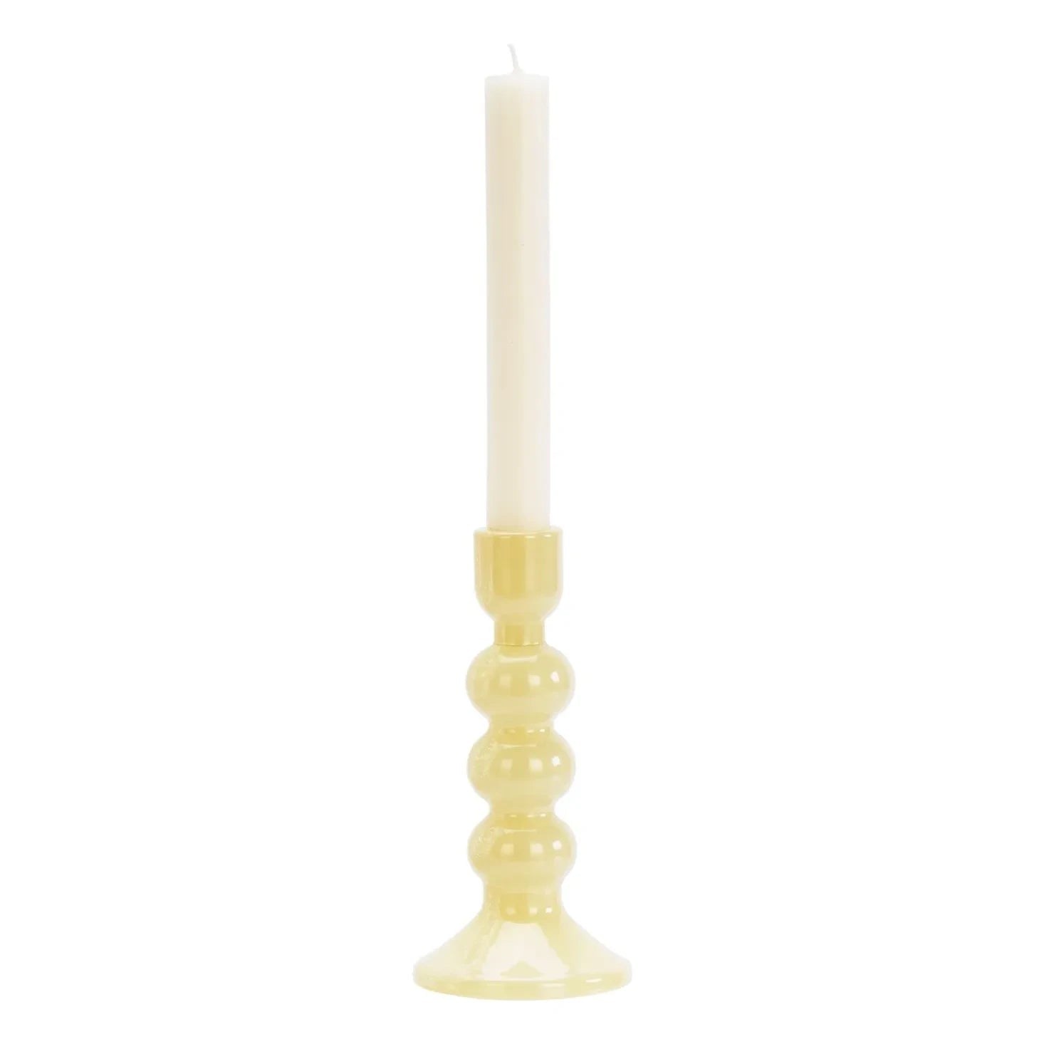 Madam Stoltz - Kerzenständer aus Glas | Marmor gelb