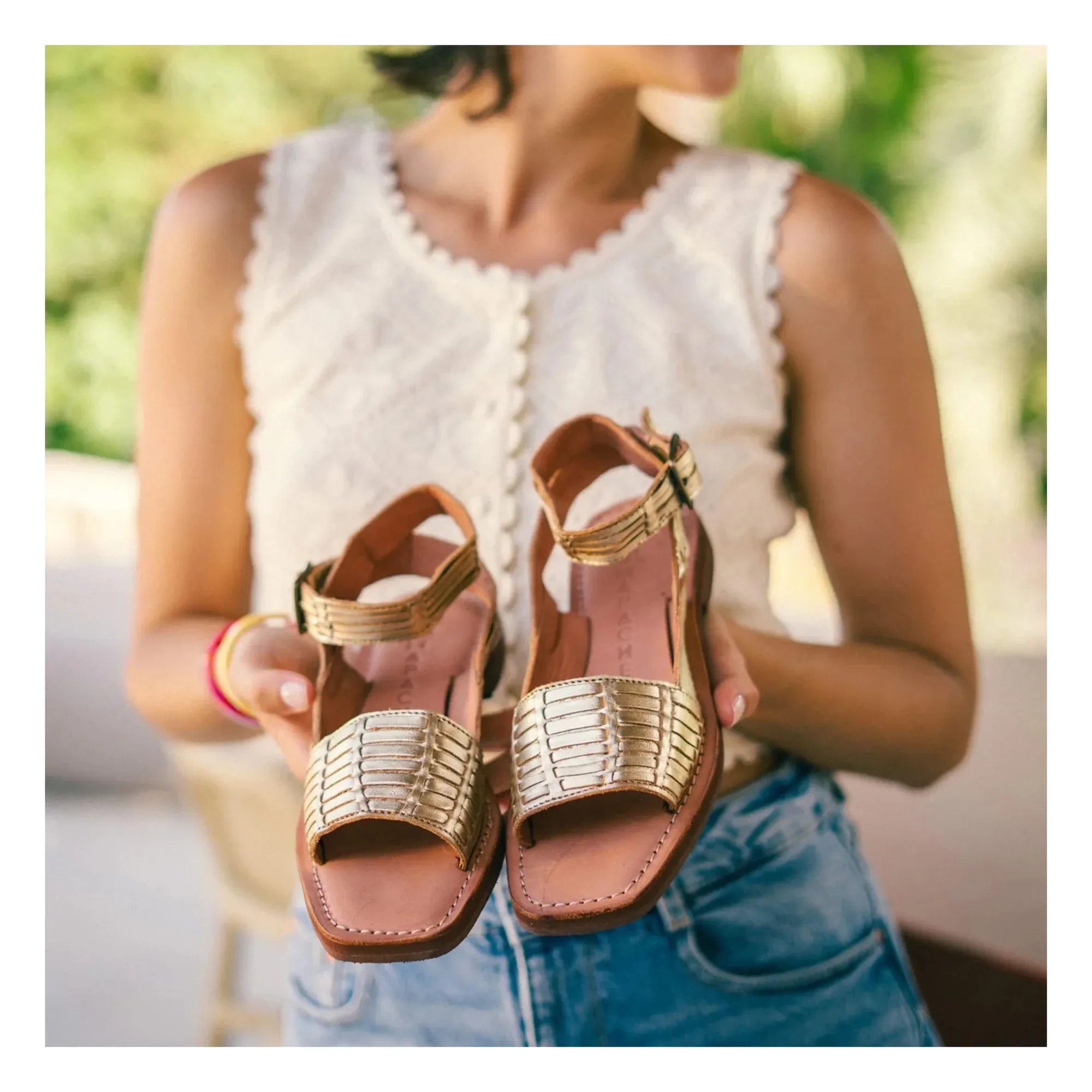 Mapache - Gloria Sandalen | Champagner