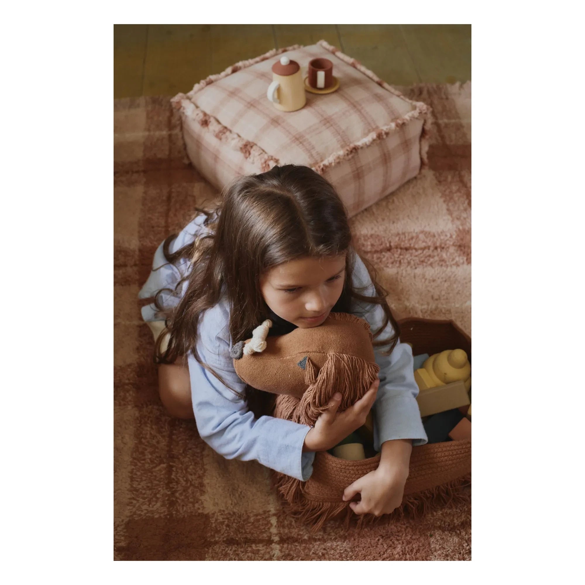 Lorena Canals - Tartan Puf | Toz Pembe