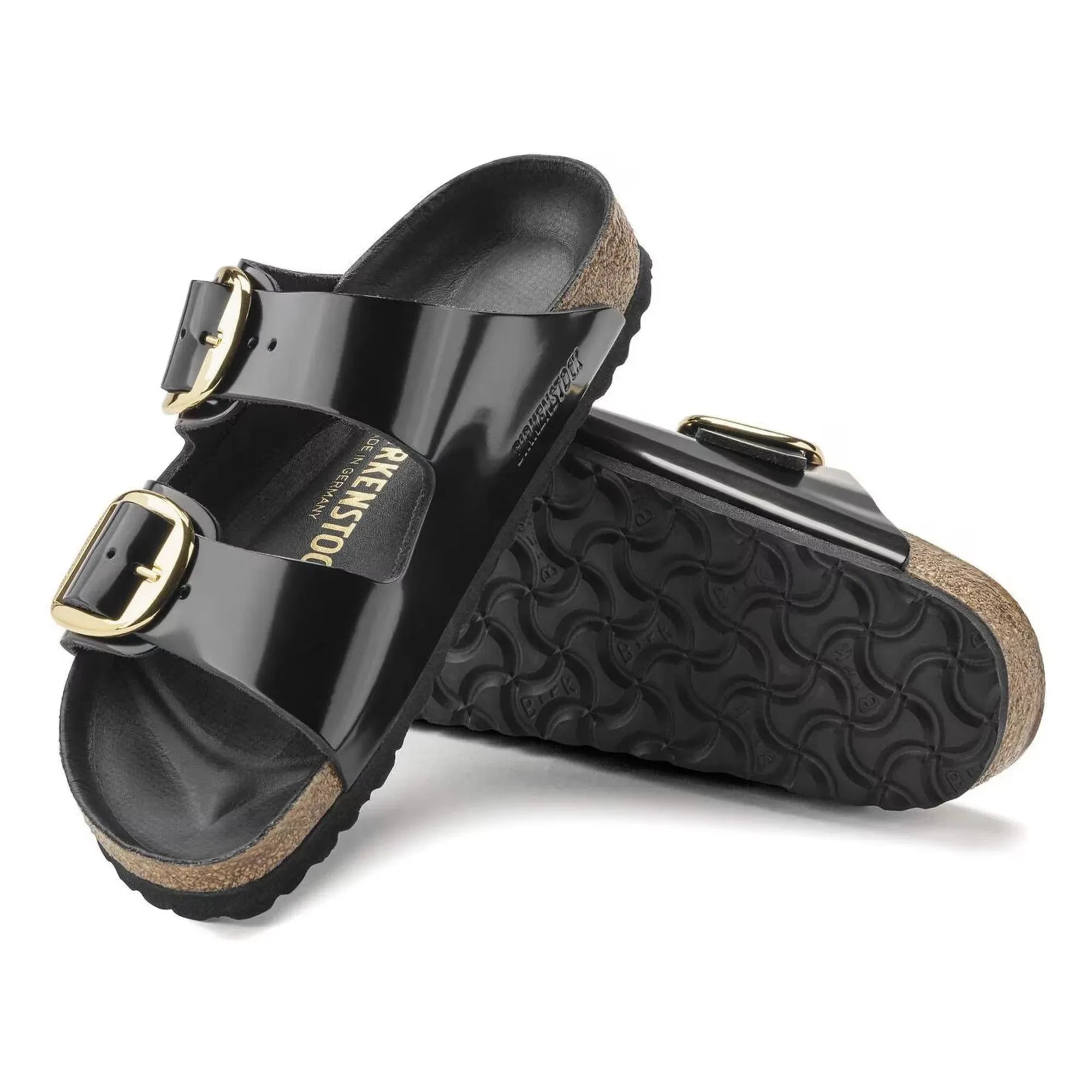 BIRKENSTOCK - Arizona Big Buckle Lackleder Sandale | Schwarz