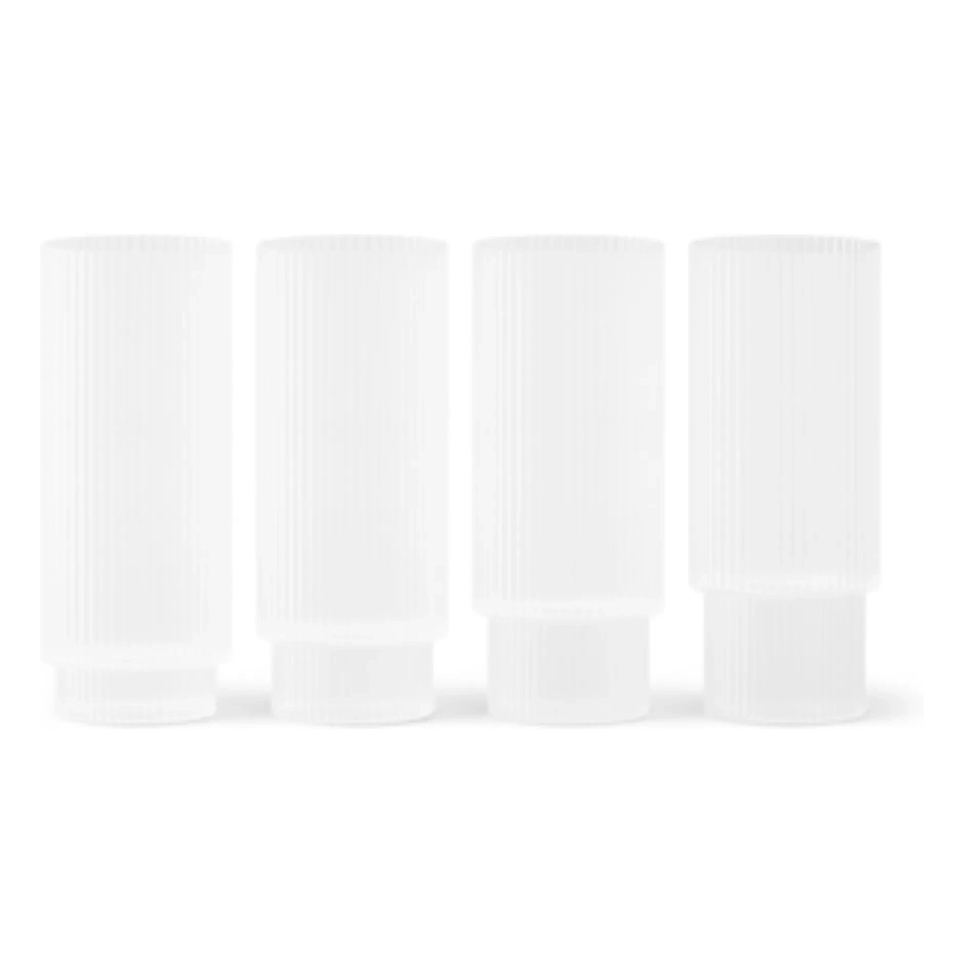 Ferm Living - Ripple Longdrinkgläser - 4er Set | Weiß