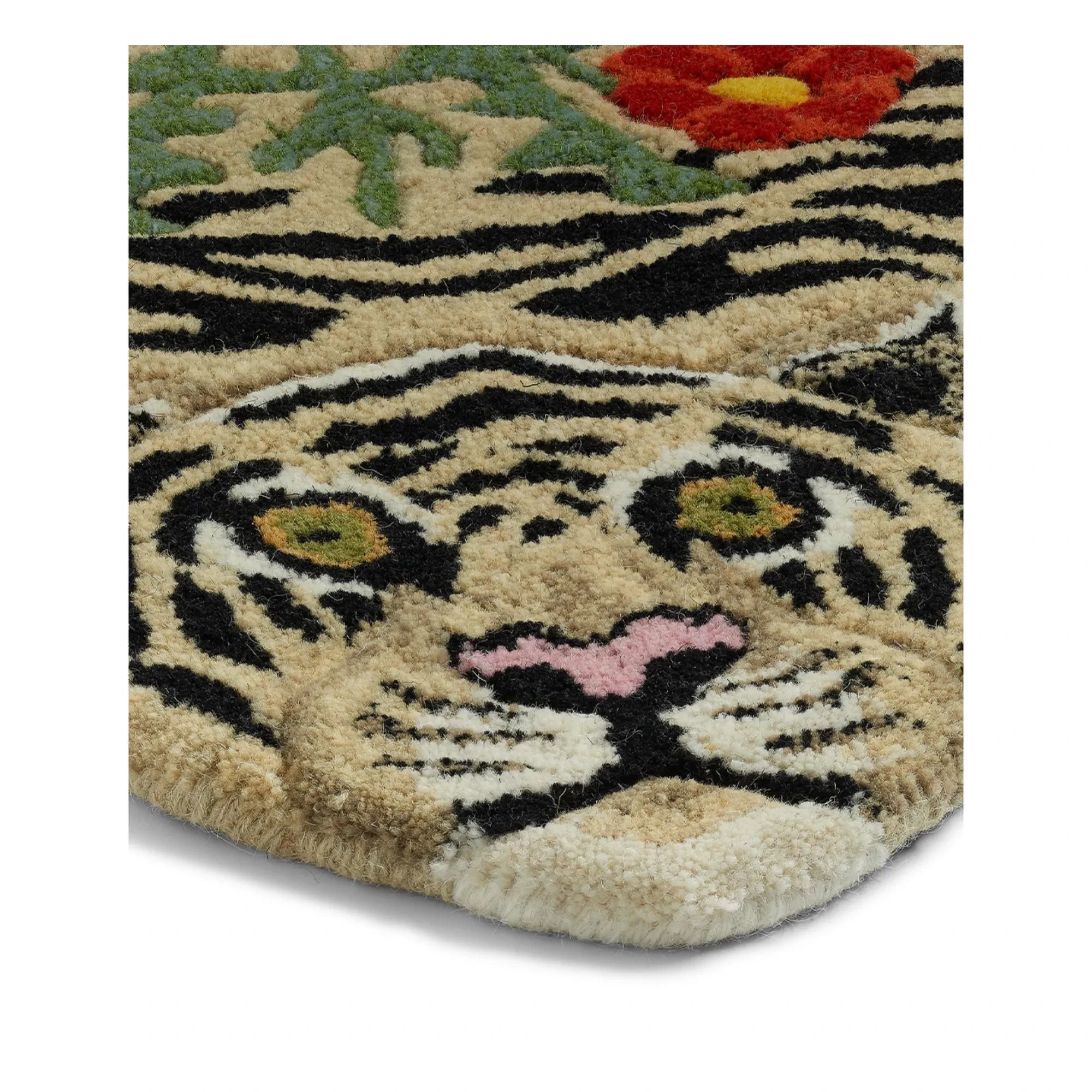 Doing Goods - Teppich mit Leopardenmuster und Blumen | Beige