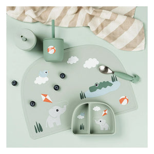 Done by Deer - Suction Cup Compartmented Playground Bowl | Green