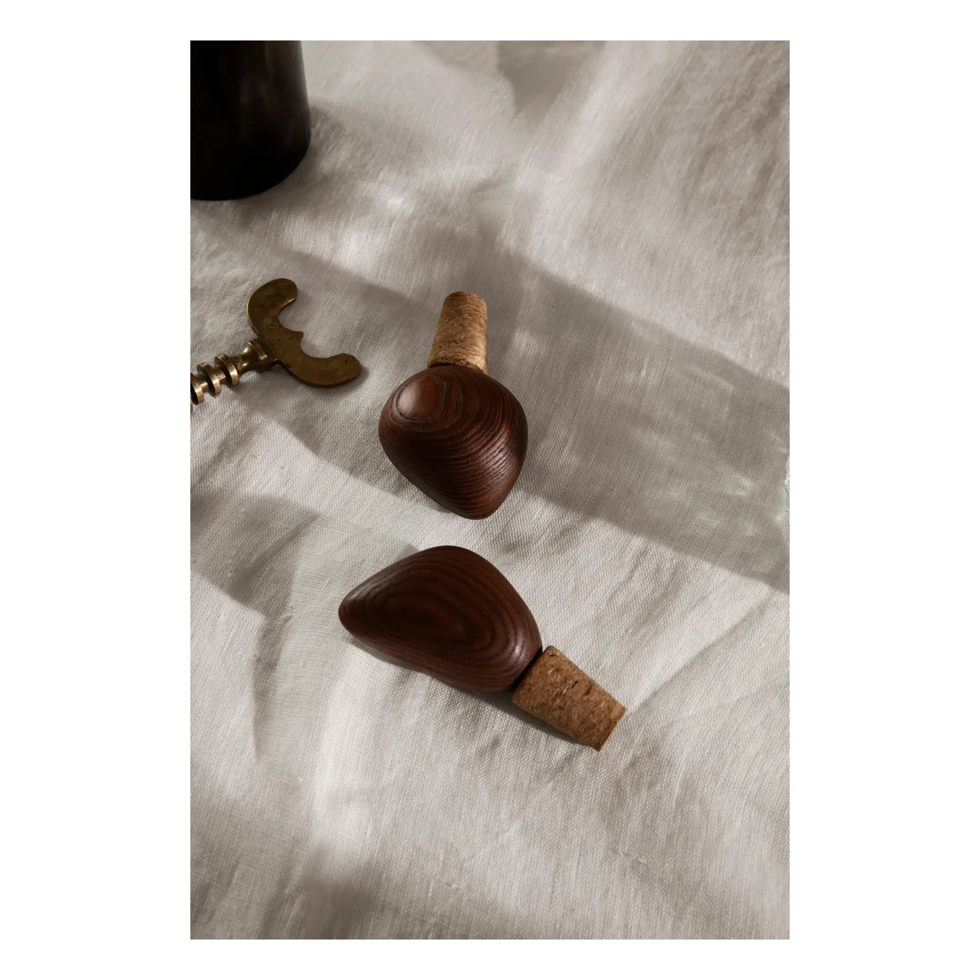 Ferm Living - Cairn Şişe Tıpaları - 2'li Set | Kahverengi