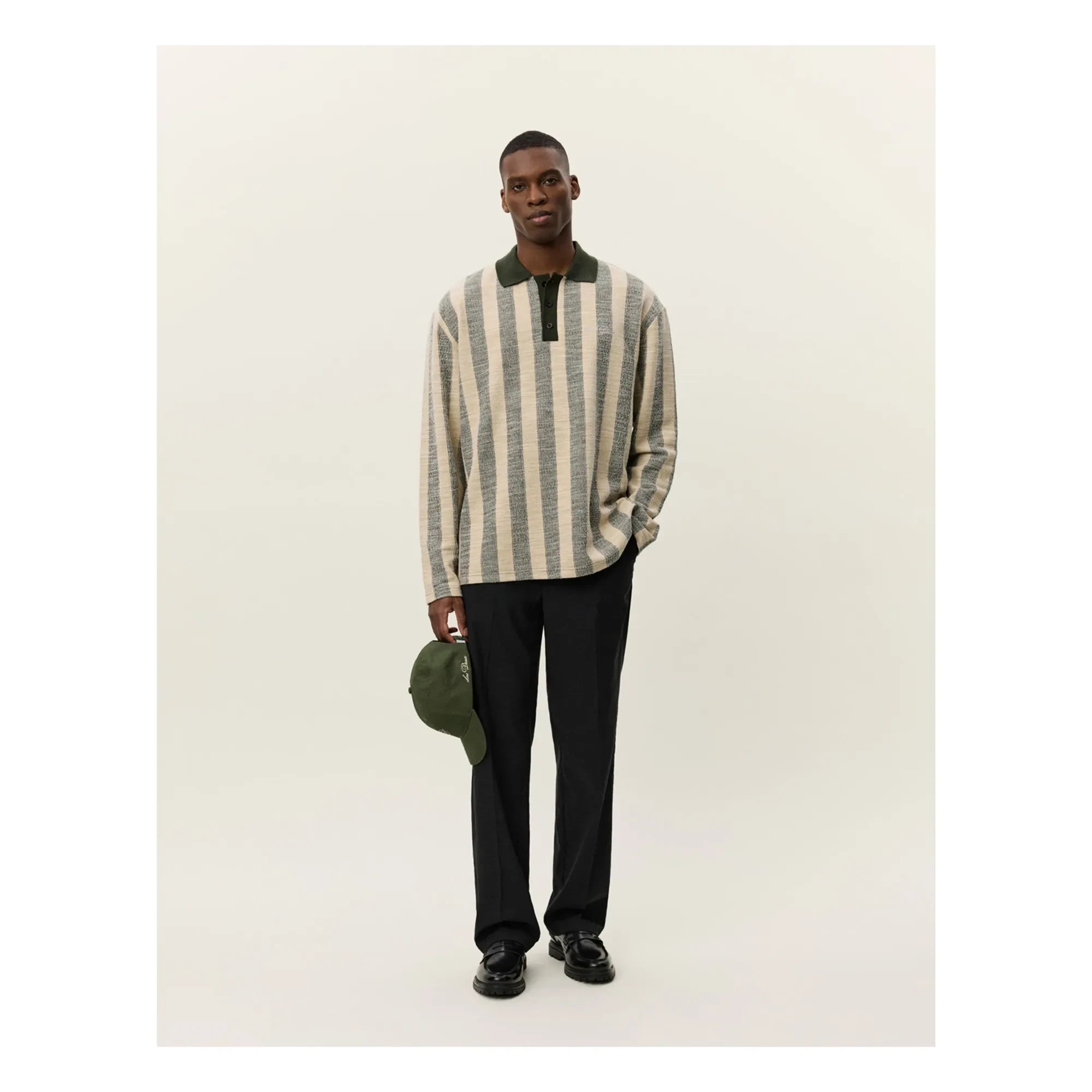 Les Deux - Polo aus Jacquard-Jersey Bowie | Dunkles Khaki