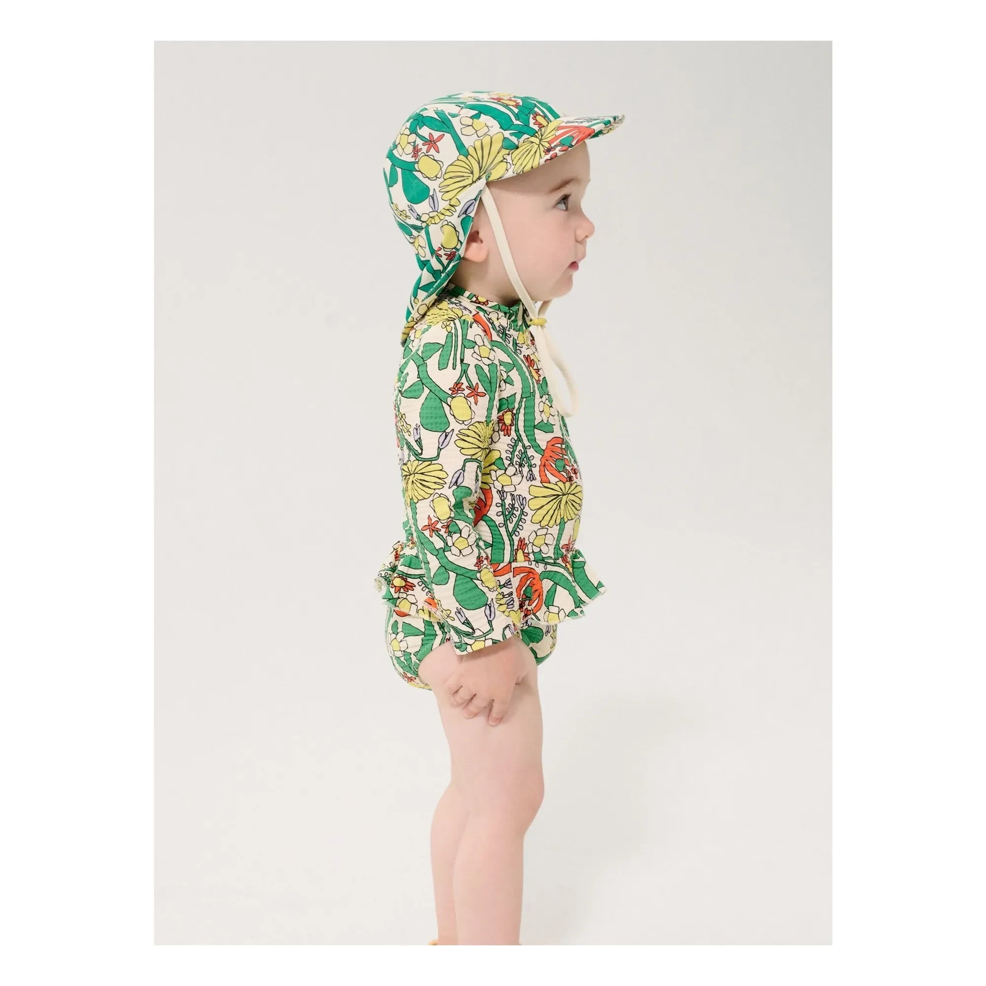 Bobo Choses - Floral Print Baby Bath Cap | White