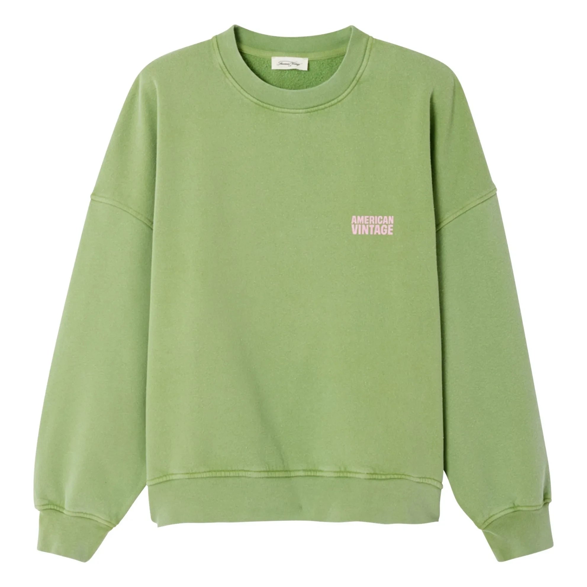 American Vintage - Plizzy Pamuklu Sweatshirt | Soluk Yeşil
