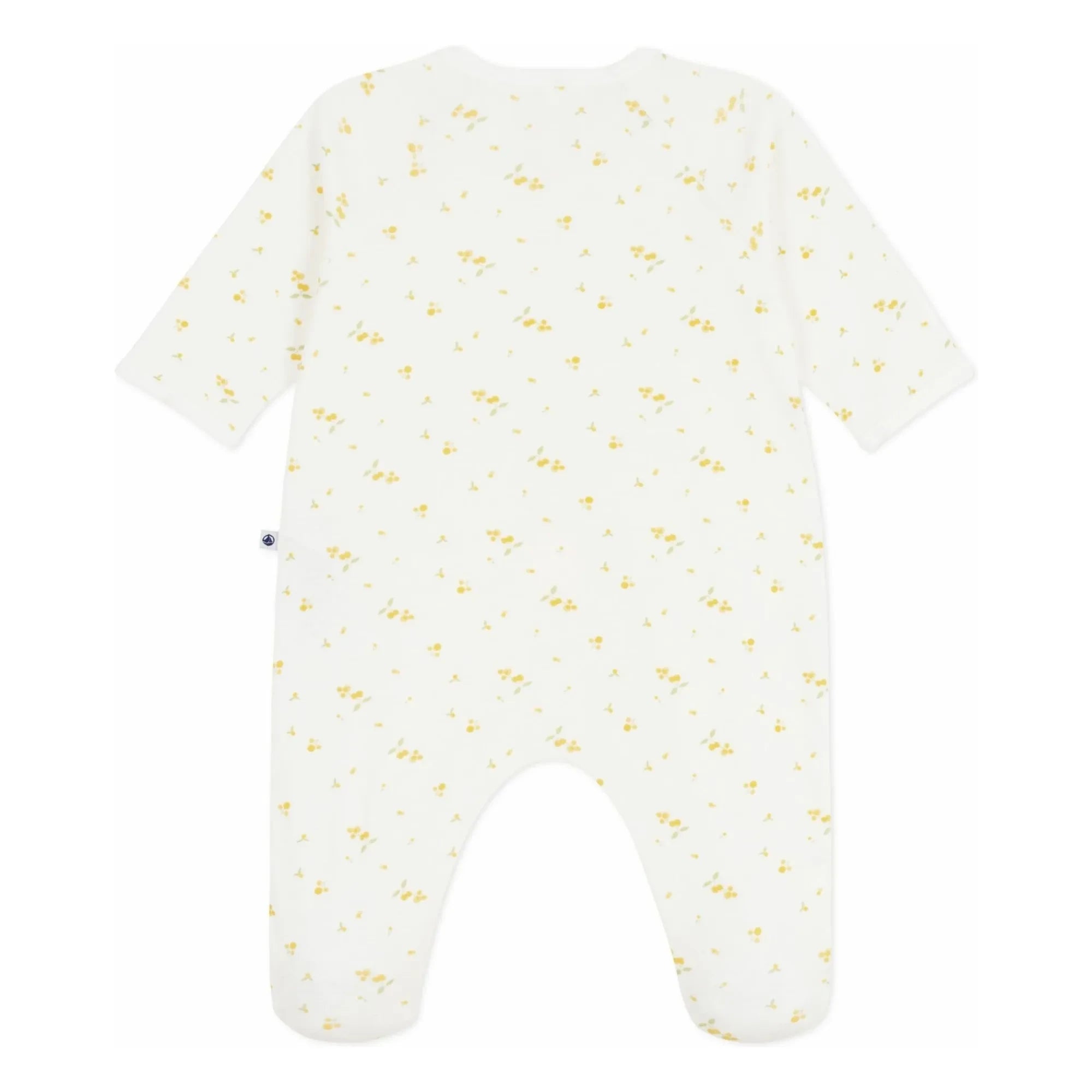 Petit Bateau - Çıtçıtlı Çiçek Desenli Organik Pamuklu Pijama | Beyaz