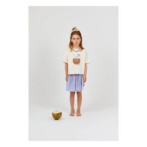 Arsène et Les Pipelettes - Organic Cotton T-shirt with Coconut Print | Ecru