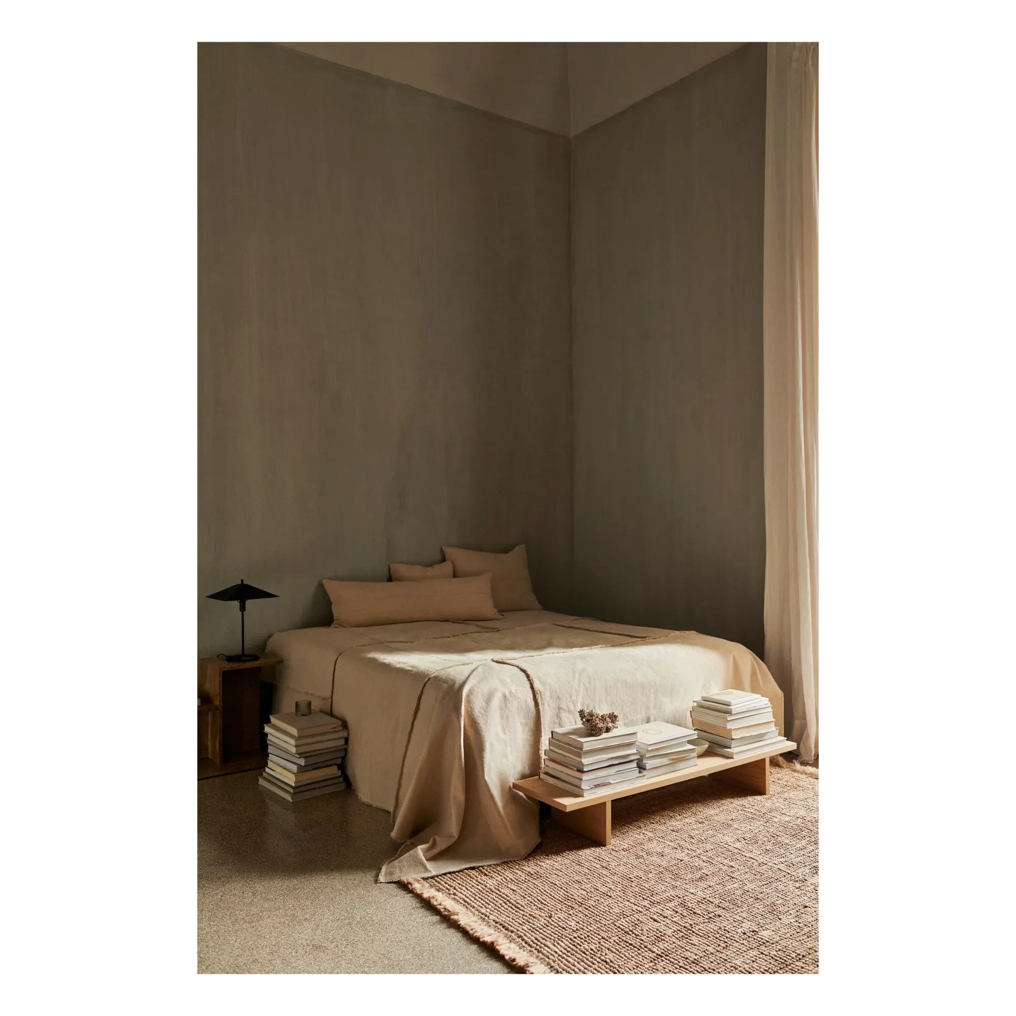 Ferm Living - Off-White Offset Yatak Örtüsü