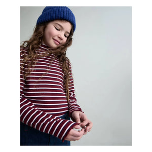 Búho - Çizgili balıkçı yaka T-shirt | Bordo