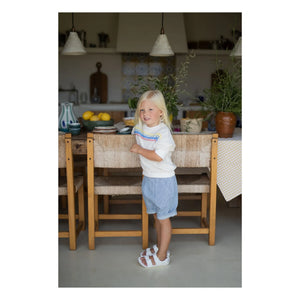 1+ in the family - Andratx Çizgili Denim Bermuda Şort Organik Pamuk | Açık Mavi