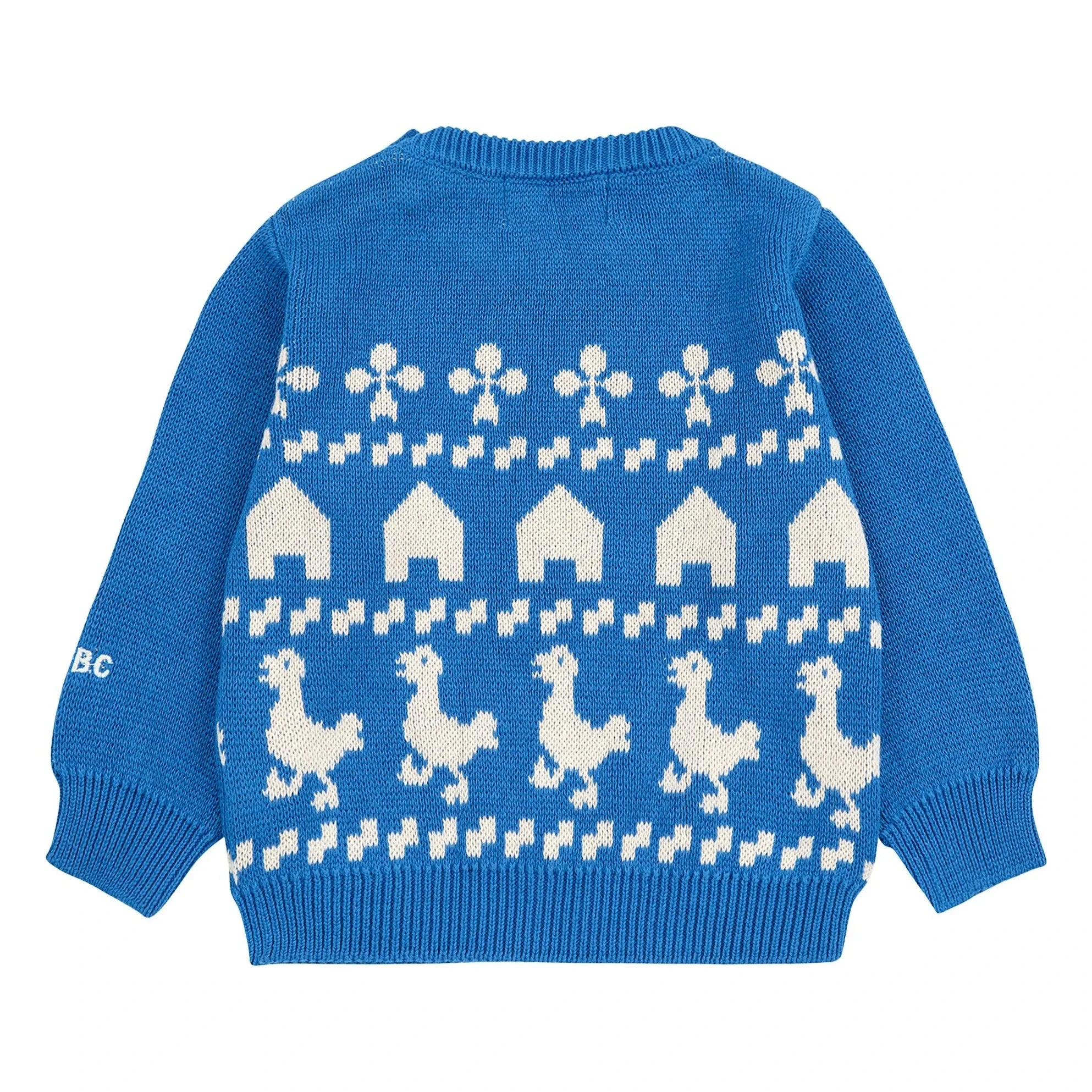 Bobo Choses - Bauernhaus Strickpullover aus Bio-Baumwolle | Blau