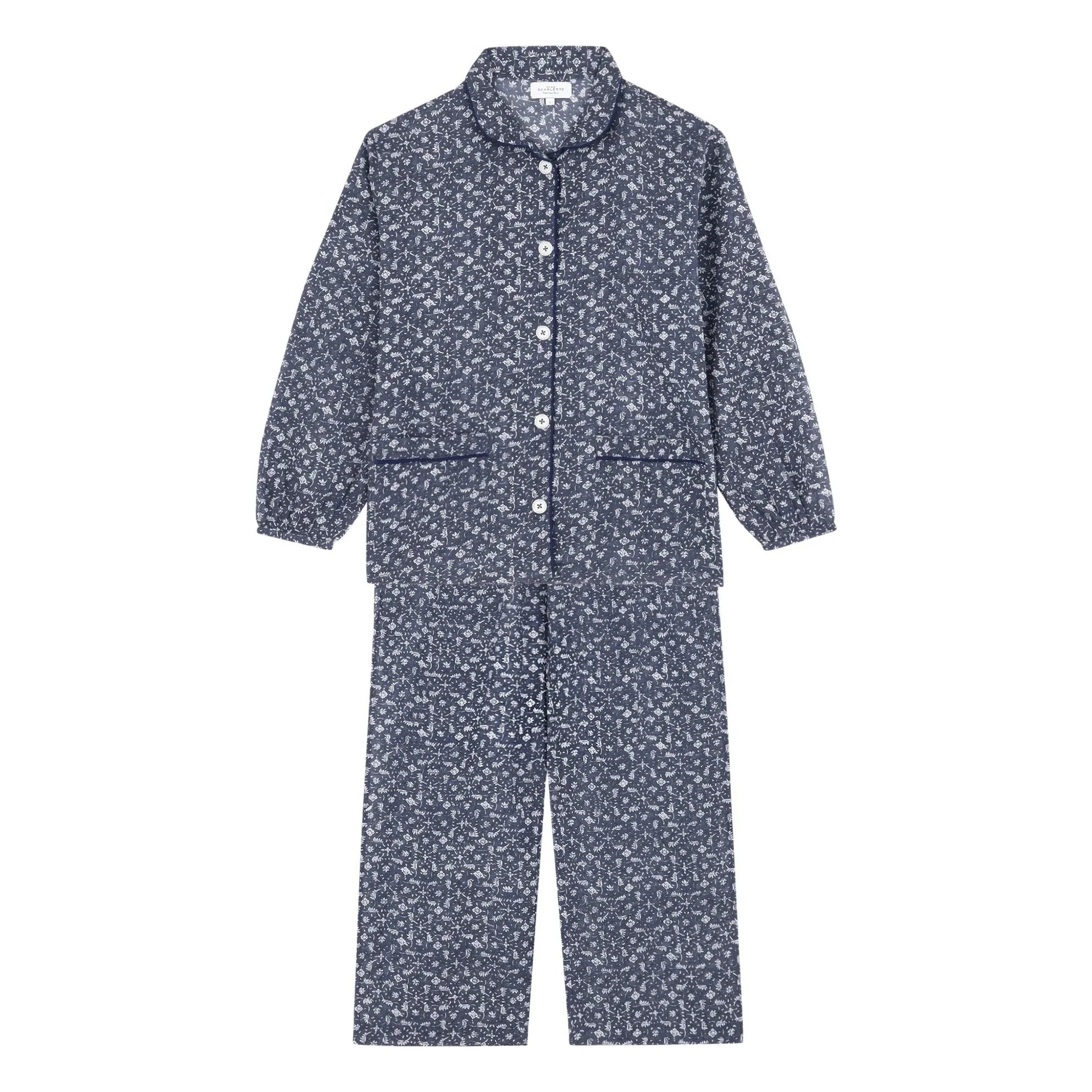 Scarlette Ateliers - Claudine Schmal geschnittener Pyjama | Blau