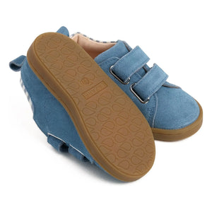 Lazare - Mahaut Gestreifter Wildleder-Sneaker | Jeansblau