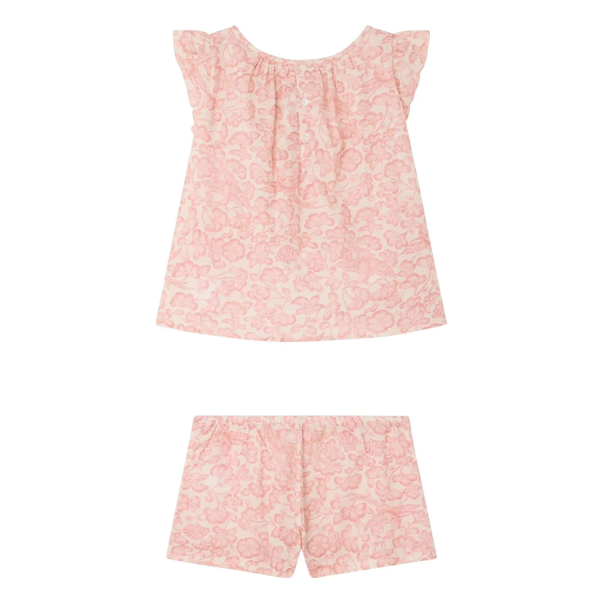 Bonpoint - Ailette Floral Organic Cotton Pajamas | Powder Pink