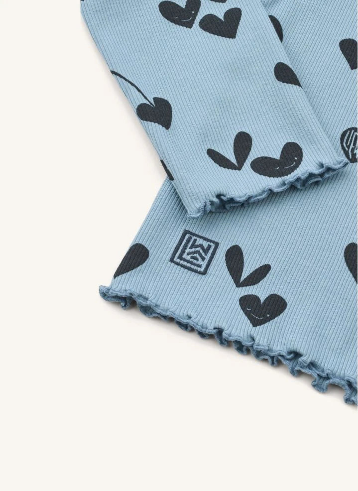 Liewood - Nieve Textured Heart T-Shirt Organic Cotton | Blue
