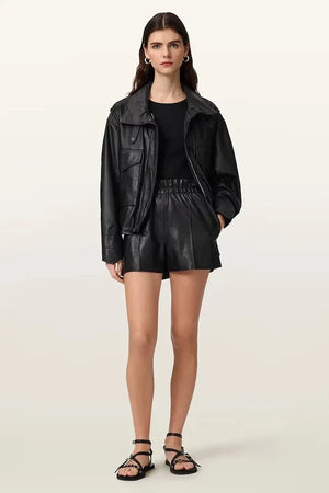 AllSaints Kadın Deri Şort FRAN
