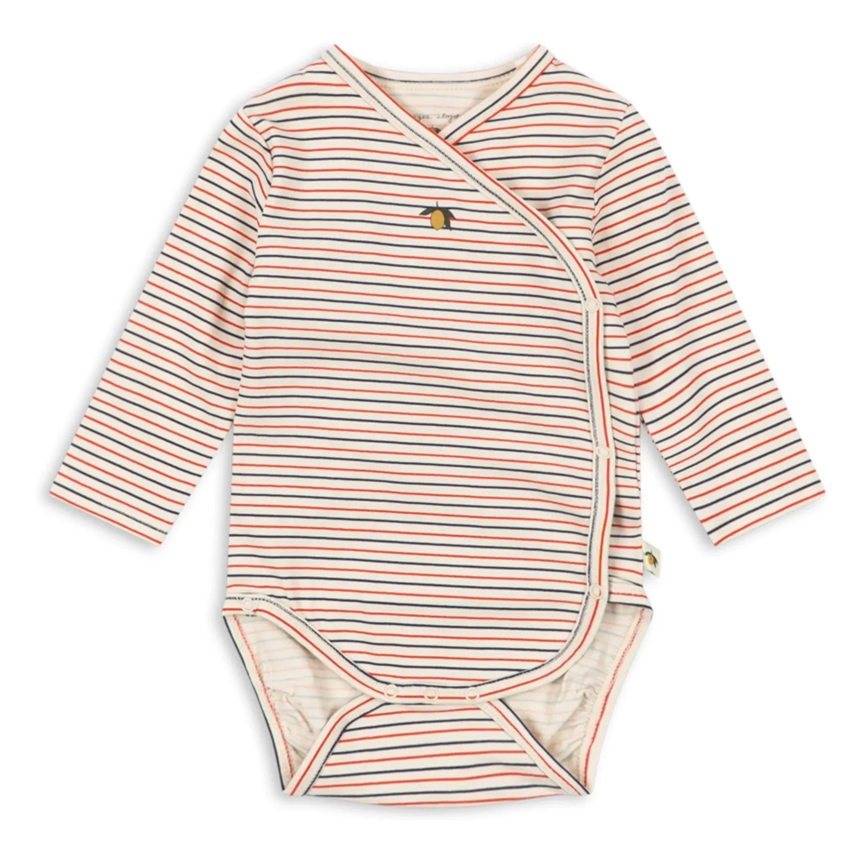 Konges Sløjd - Striped Organic Cotton Long Sleeve Bodysuit | Red