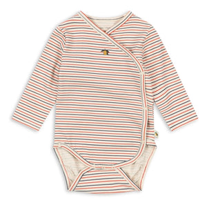 Konges Sløjd - Striped Organic Cotton Long Sleeve Bodysuit | Red