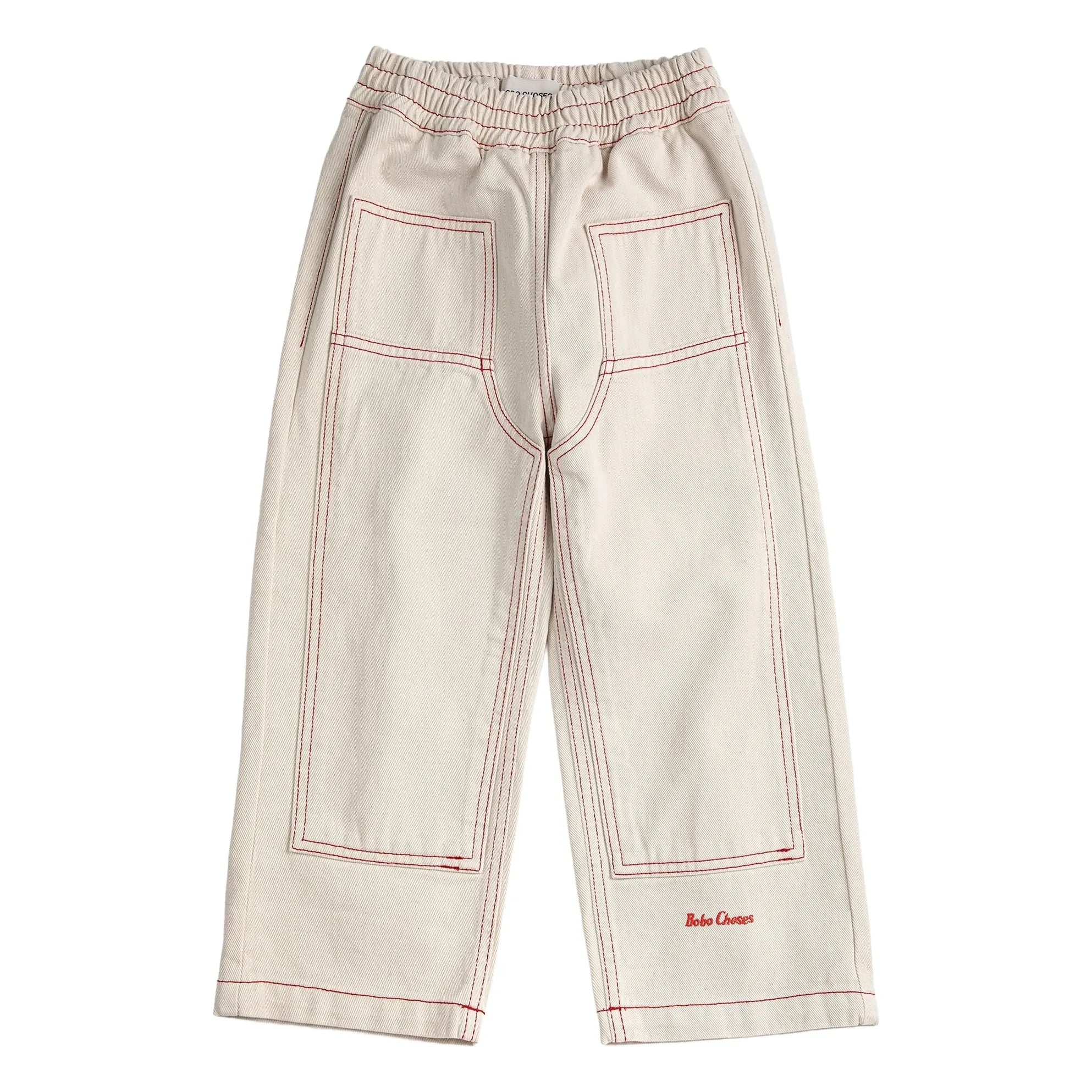 Bobo Choses - Organik Pamuklu Twill Panelli Pantolon | Beyaz