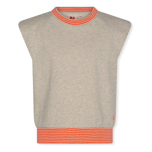 AO76 – Zweifarbiges Oberteil aus recycelter Baumwolle | Heather Grey