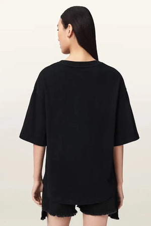 AllSaints kadın pamuklu bol kesim STACKS tişört