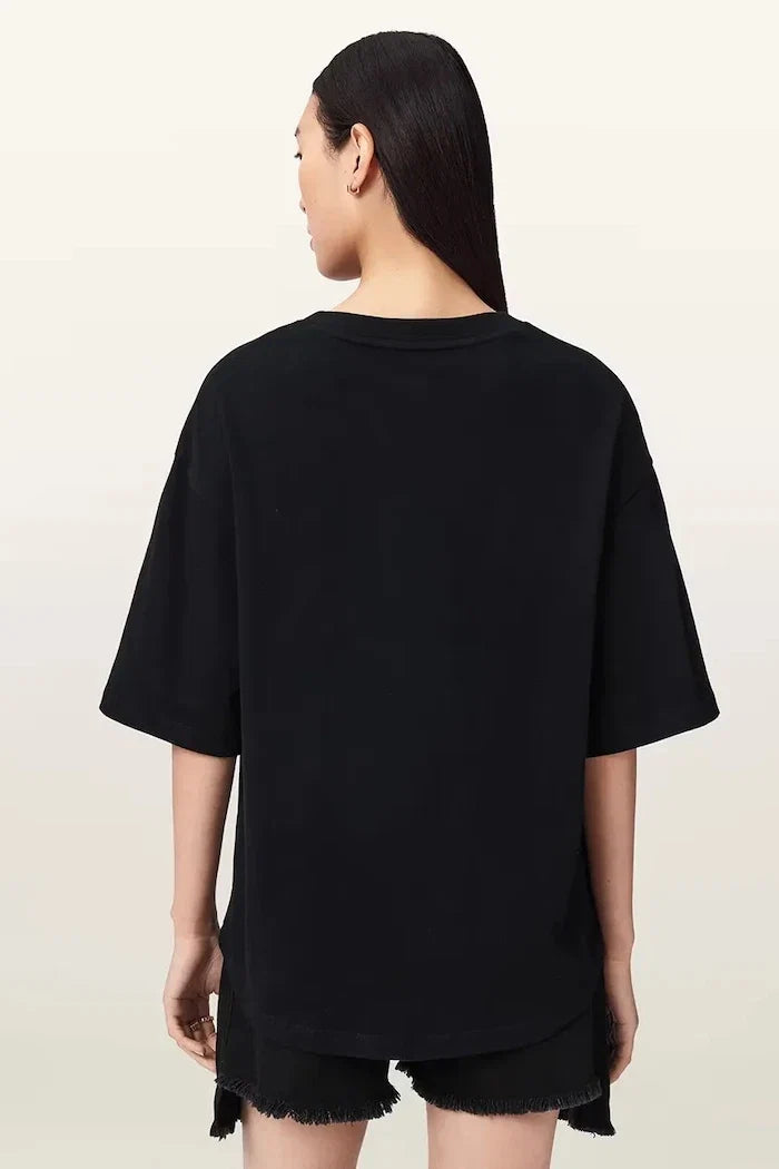 AllSaints kadın pamuklu bol kesim STACKS tişört